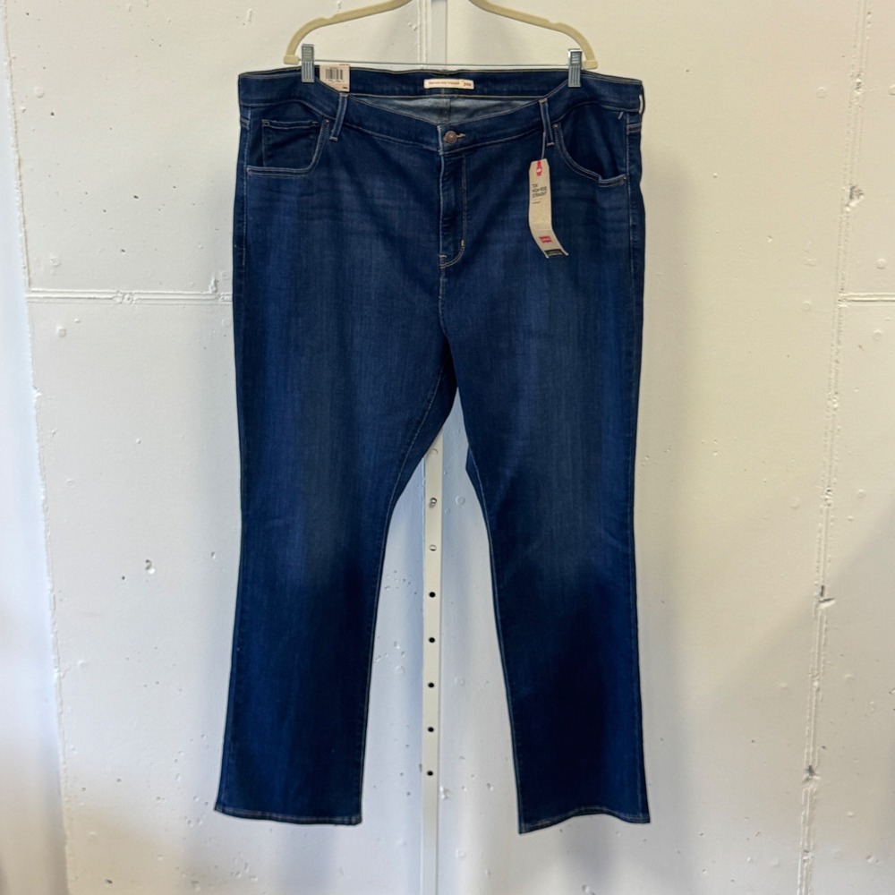 NWT Levi's 724 High Rise Straight Jeans Womens 24W M Dark Wash Sculpt Hypersoft